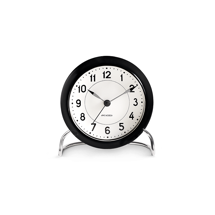 Arne Jacobsen Station Table Clock, - White/Black