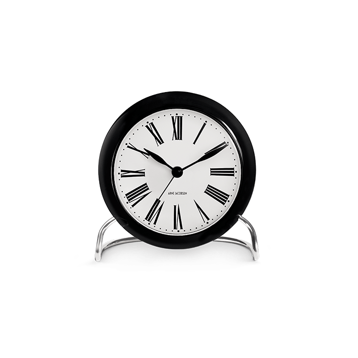Arne Jacobsen Roman Table Clock White/Black H 4.7in Dia 4.3in