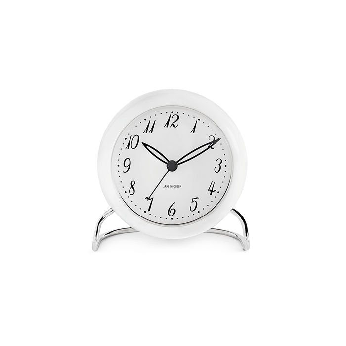 Arne Jacobsen Lk Table Clock White H 4.7in Dia 4.3in
