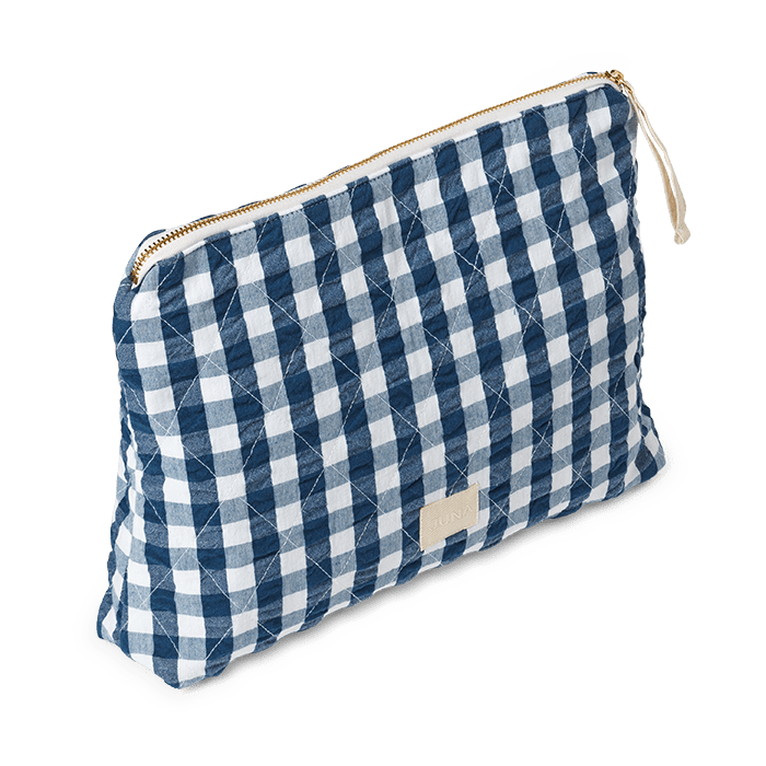 JUNA Bags - Karla Toiletry Bag, Dark Blue/White, W: 11.8