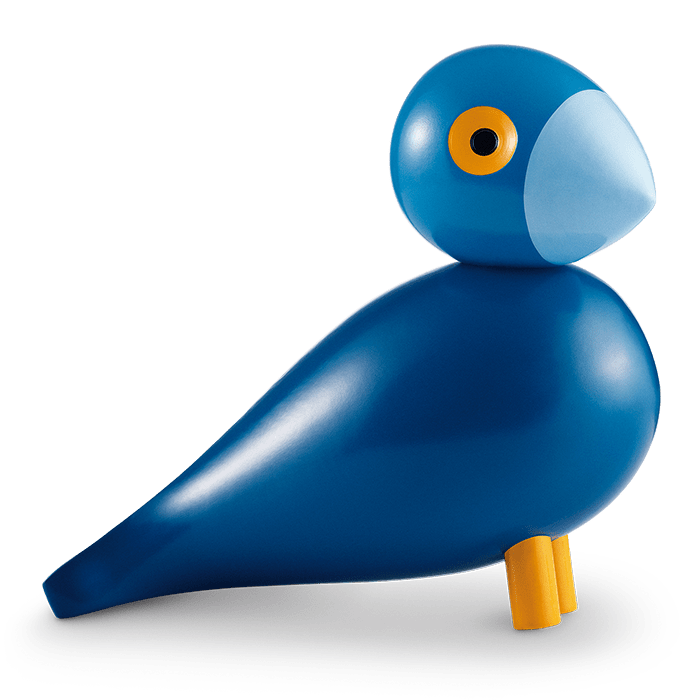Kay Bojesen Lovebirds - Kay Song Bird, Blue, H: 6.1