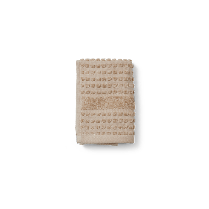 JUNA Check Towel - Washcloth, Sand, H: 11.8