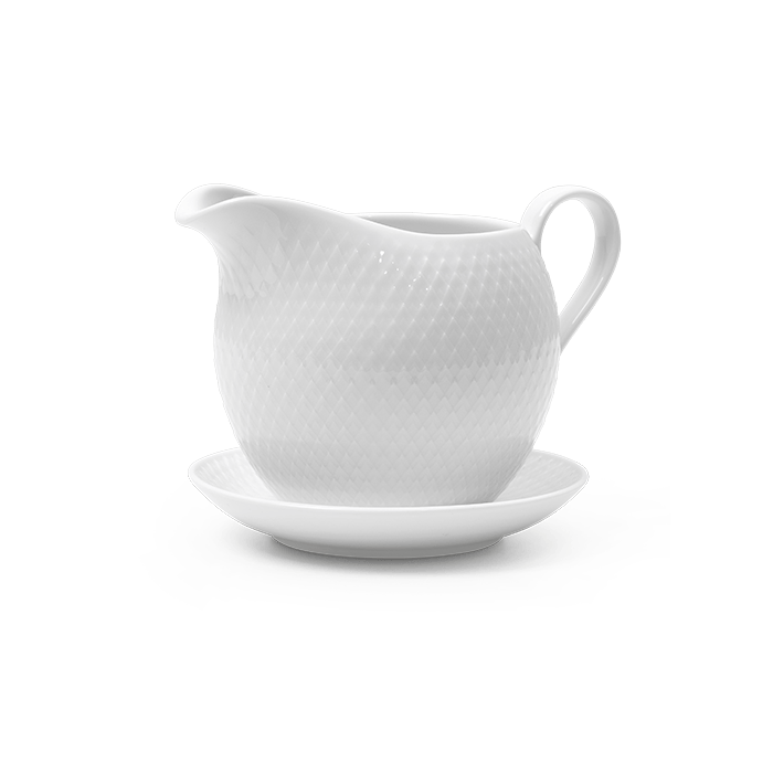 Lyngby Porcelæn Rhombe White Serveware - Gravy Boat, V: 22.7 oz