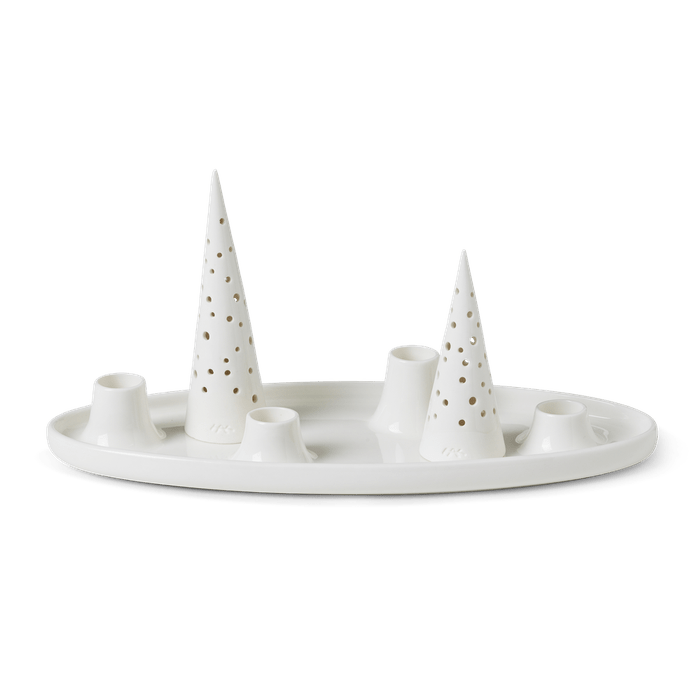 Kahler Nobili - Oval Advent Candle Holder, Snow White, H: 6.1