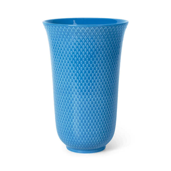 Lyngby Porcelain Rhombe Color Vases - Blue, H: 7.9