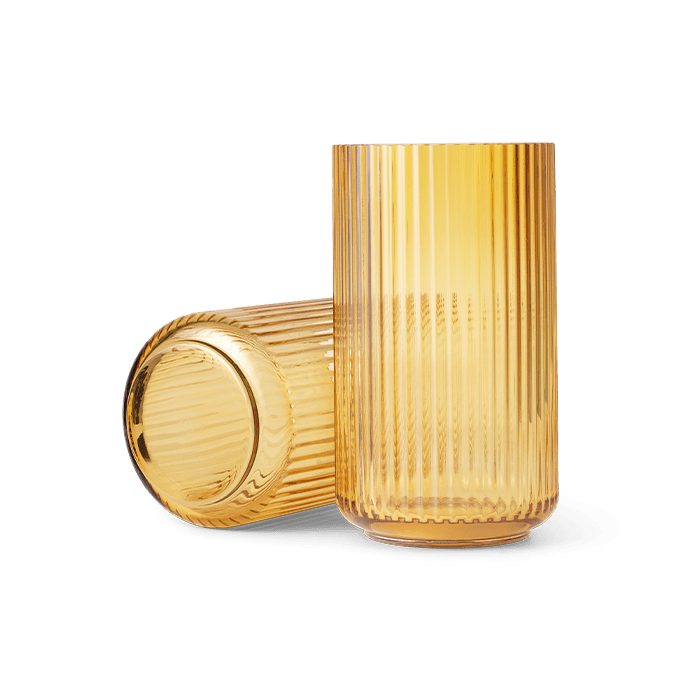 Lyngby Porcelain Glass Vases - Amber, H: 9.8