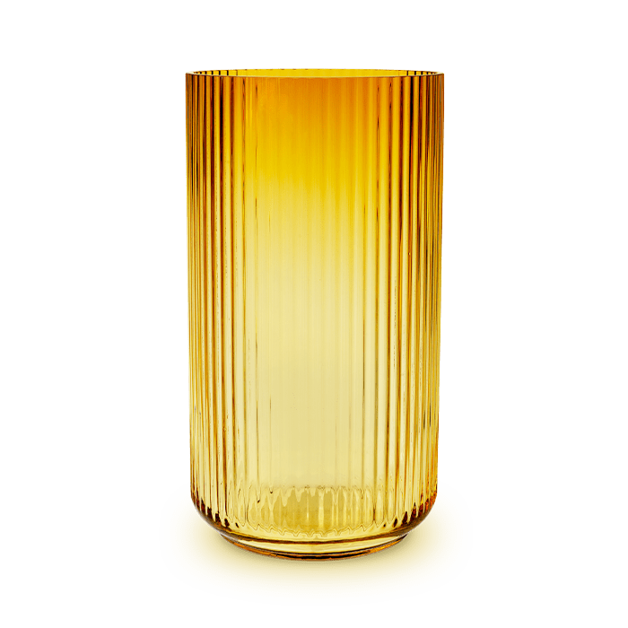 Lyngby Porcelain Glass Vases - Amber, H: 15.0