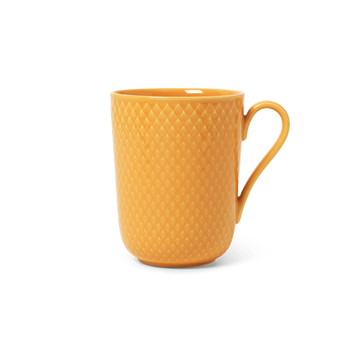 Lyngby Porcelæn Rhombe Color Mug - Mug with Handle, Yellow, V: 11.2 oz
